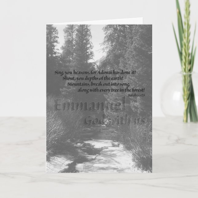 Montagnes et carte de Noël de forêt (Devant)