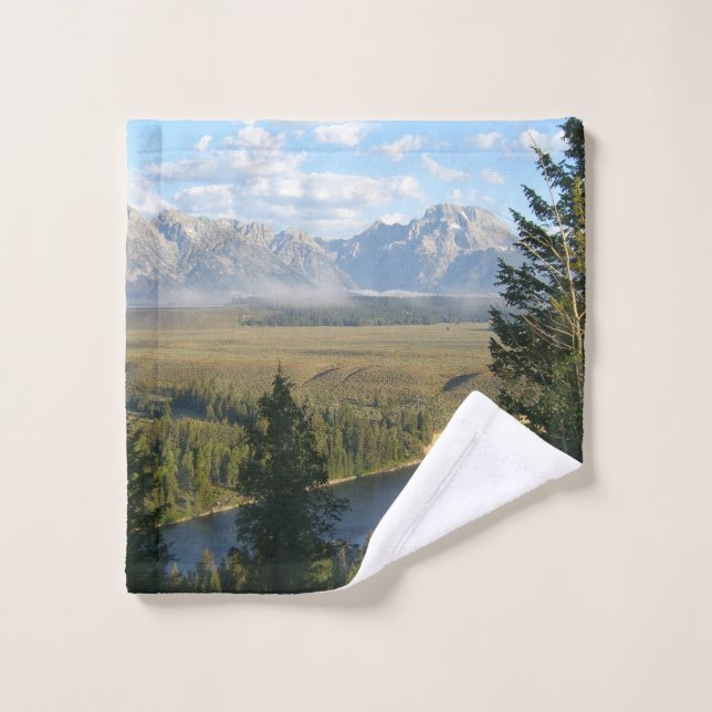 Montagnes et rivière de Jackson Hole (Gant de toilette)