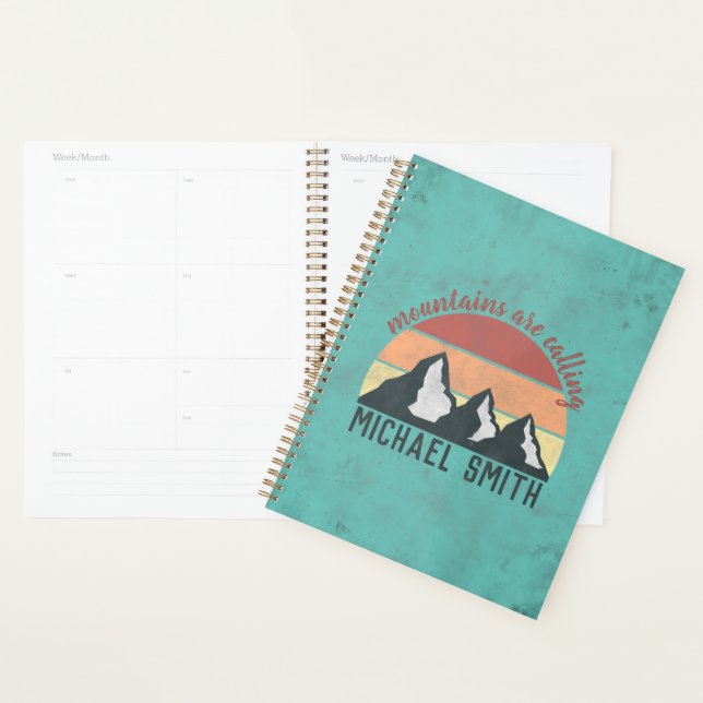 Montagnes pastel vintage appellent monogramme (Devant avec enveloppe)