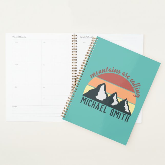 Montagnes pastel vintage appellent monogramme ciel (Devant avec enveloppe)
