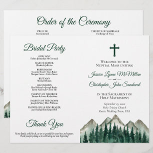 Montagnes & Pin DIY Programme de Mariage Catholiqu