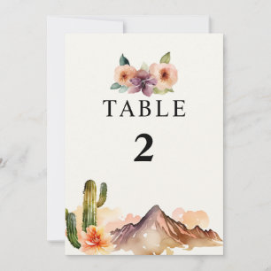 Montagnes rustiques Numéro de table de mariage d