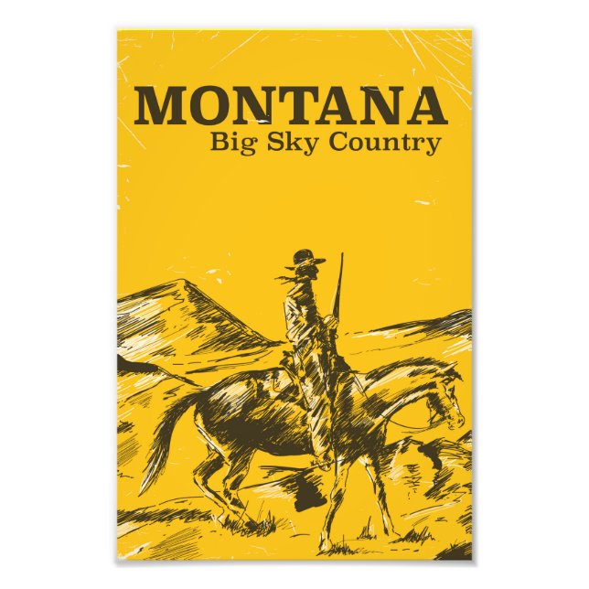 Montana Big sky Pays poster de voyage vintage (Devant)