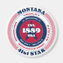 Montana Circle Typographie Souvenir Magnet