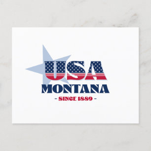 Montana en carte postale rouge, blanche et bleue