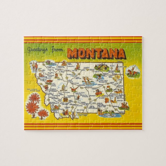Montana Puzzle 8x10 Carte Postale (Horizontal)