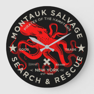 Montauk Salvand Co. Octopus Grande horloge murale