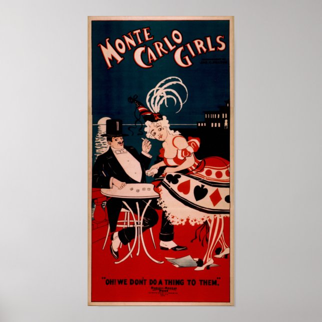 MONTE CARLO GIRLS Chanter Danse VAUDEVILLE Poster (Devant)