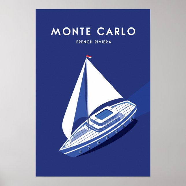 Monte carlo Monaco affiche de voyage Côte d'Azur (Devant)