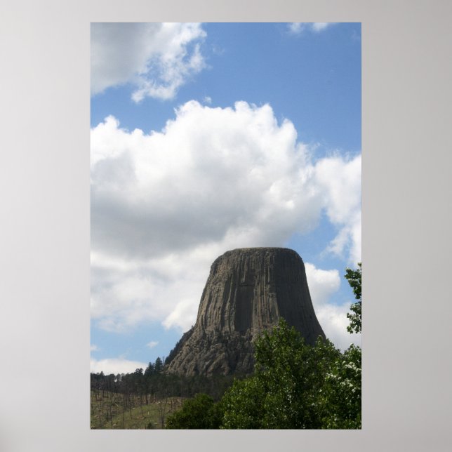 Monte Devils Tower, affiche du Wyoming (Devant)