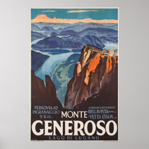 Monte Generoso, Suisse, Poster Voyage