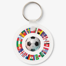 Monté sur un porte-clés coloré à thème Coupe du Mo