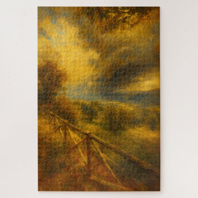 Montefalco Italy Turner Style Art Puzzle (Vertical)