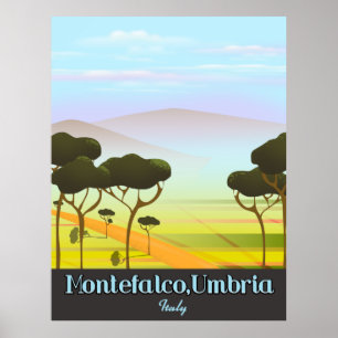 Montefalco, Ombrie poster voyage italie