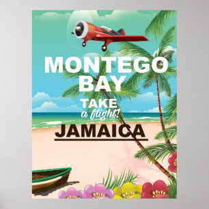 Montego Bay Jamaïque affiche de voyage vintage