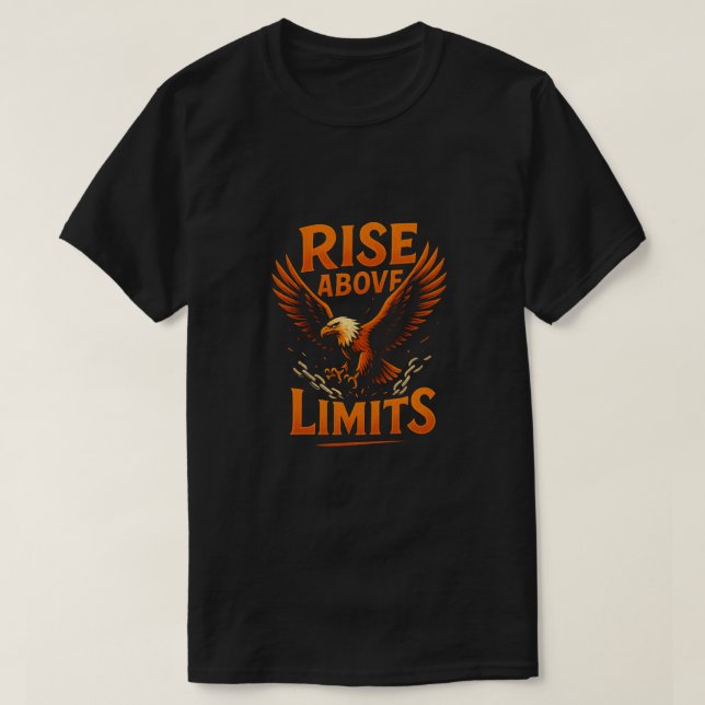 Monter au-dessus des limites - T-shirt d'aigle mot (Design devant)