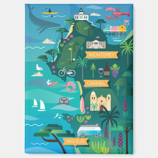 Monterey + Carmel Refrigerator Magnet (Recto)