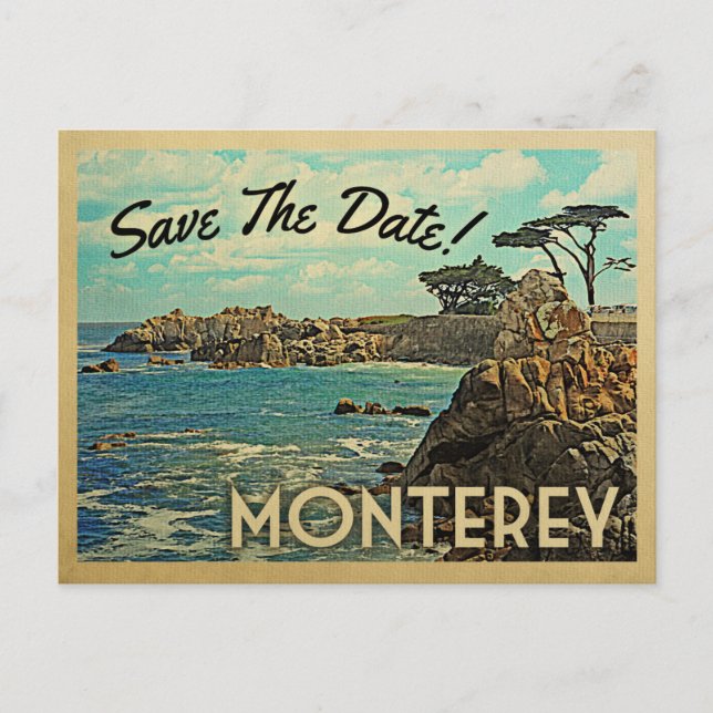 Monterey Enregistrer La Date Cartes Postales Vinta (Devant)