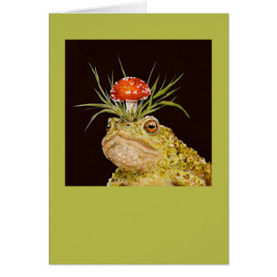 Montesque le crapaud avec la carte de casquette de