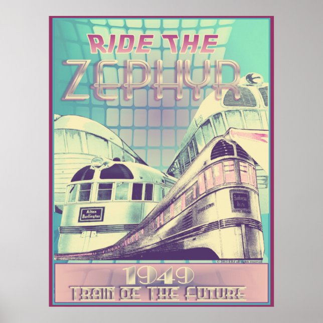 Montez Le Zephyr 1949 Train Of The Future Poster (Devant)