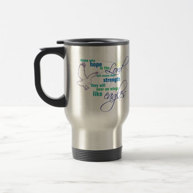 Montez sur la tasse chrétienne de voyage (Gauche)