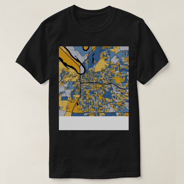 Montgomery Carte Motif en Blue Gold TShirt (Design devant)