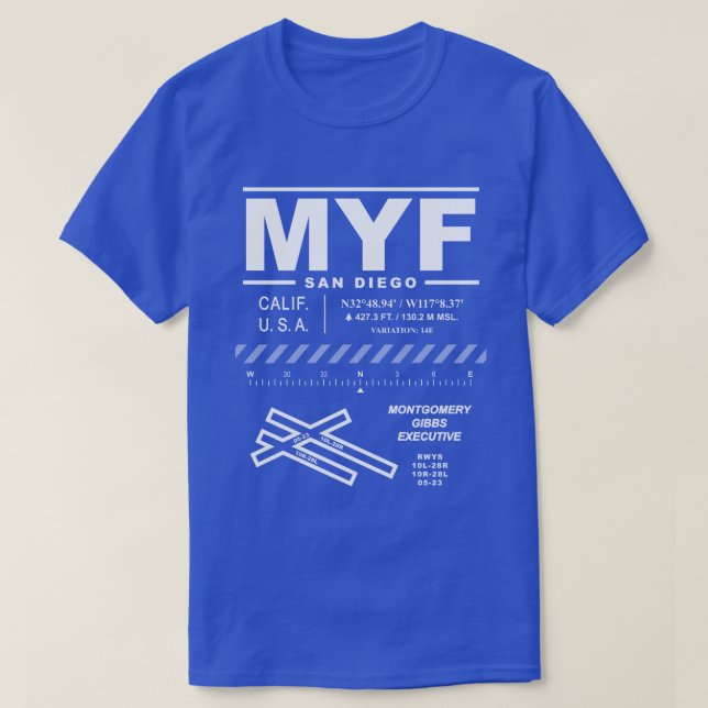 Montgomery - Gibbs Executive Airport MYF T-Shirt (Design devant)