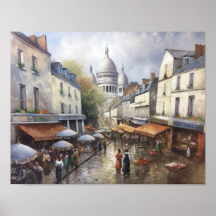 Montmartre France Paysage Art Imprimer Poster