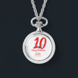 Montre 10e anniversaire ajouter nom date année rouge modè<br><div class="desc">conception modifiable</div>