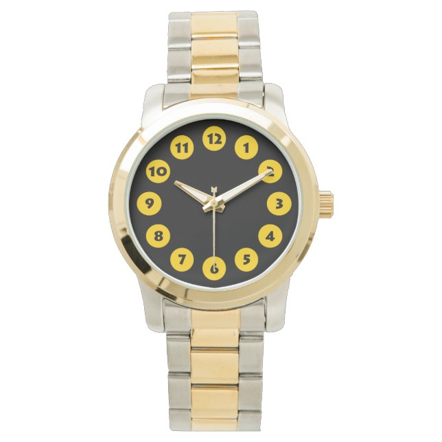 Montre 12 Spots - Ambre avec noir (devant)