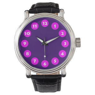 Montre 12 Spots - Magenta sur violet profond