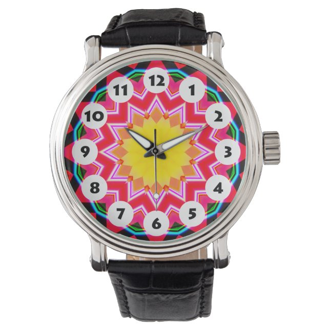 Montre 12 Spots - Mandala coloré 01 (devant)