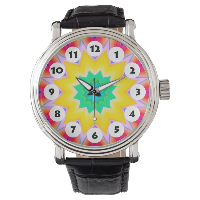 Montre 12 Spots - Mandala coloré 023 (devant)