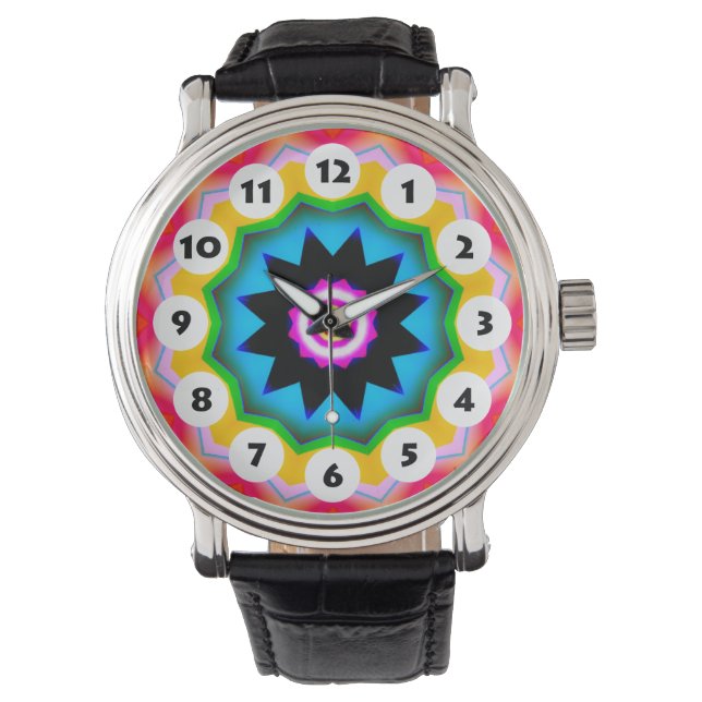 Montre 12 Spots - Mandala coloré 026 (devant)