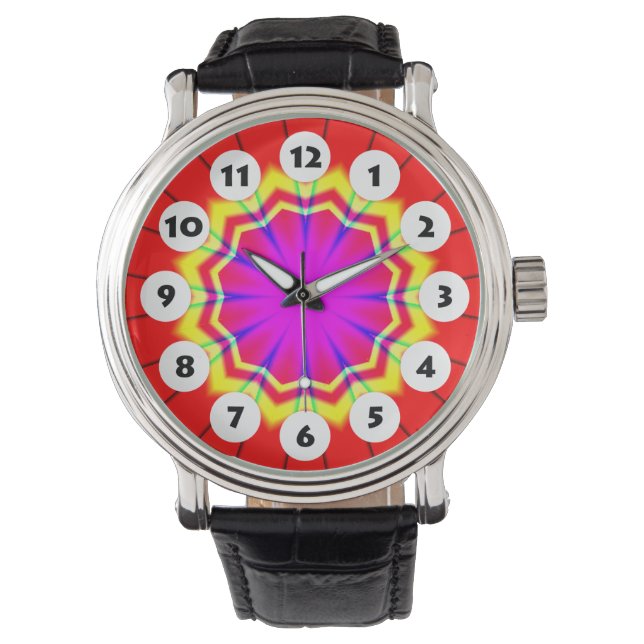 Montre 12 Spots - Mandala coloré 034 (devant)