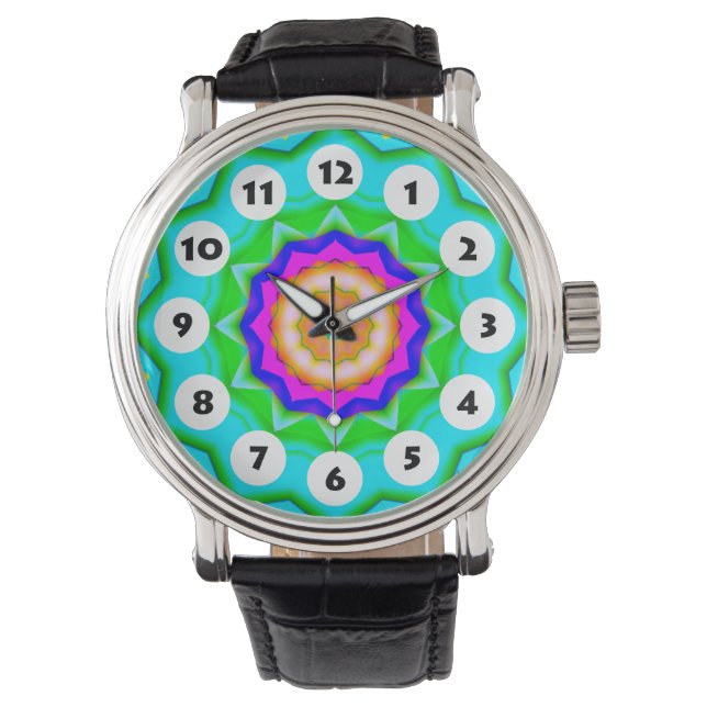 Montre 12 Spots - Mandala coloré 035 (devant)