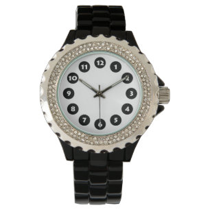 Montre 12 Spots - Noir sur Blanc