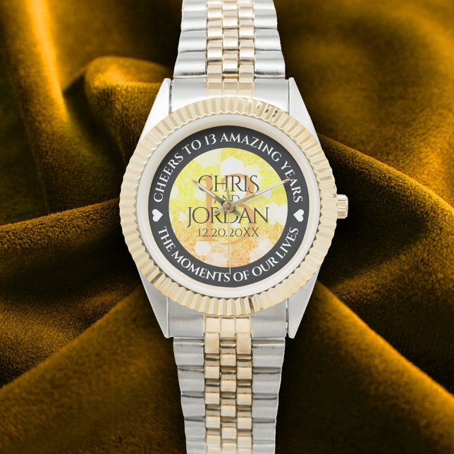 Montre 13ème anniversaire Mariage de la Citrine (Elegant 13th Citrine Wedding Anniversary Wristwatch Cover Photo)