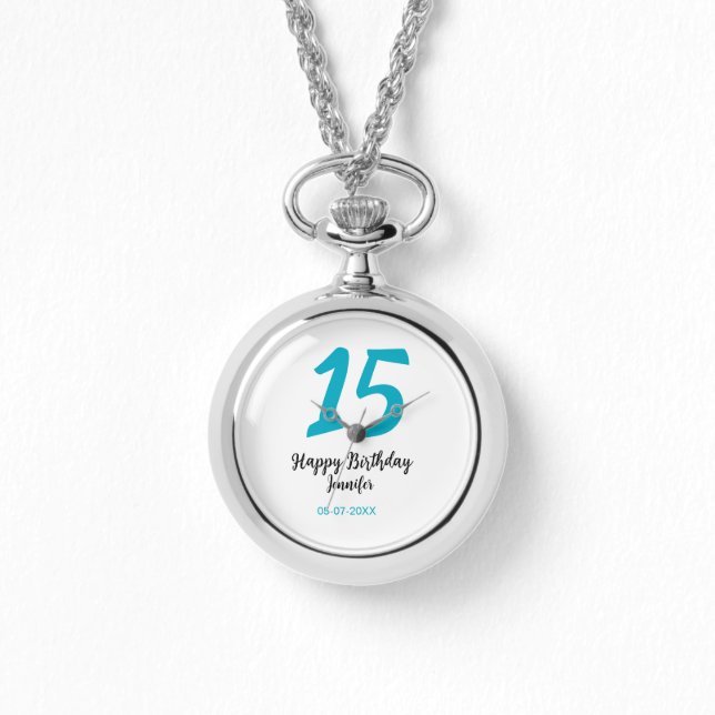 Montre 15e anniversaire quiencenera ajouter date année te (Recto)
