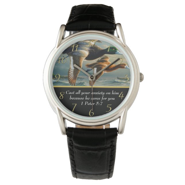 Montre 1 Pierre 5:7 Croix de la foi chrétienne avec des c (devant)