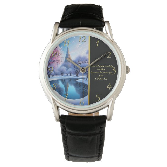 Montre 1 Pierre 5:7 Église blanche (devant)
