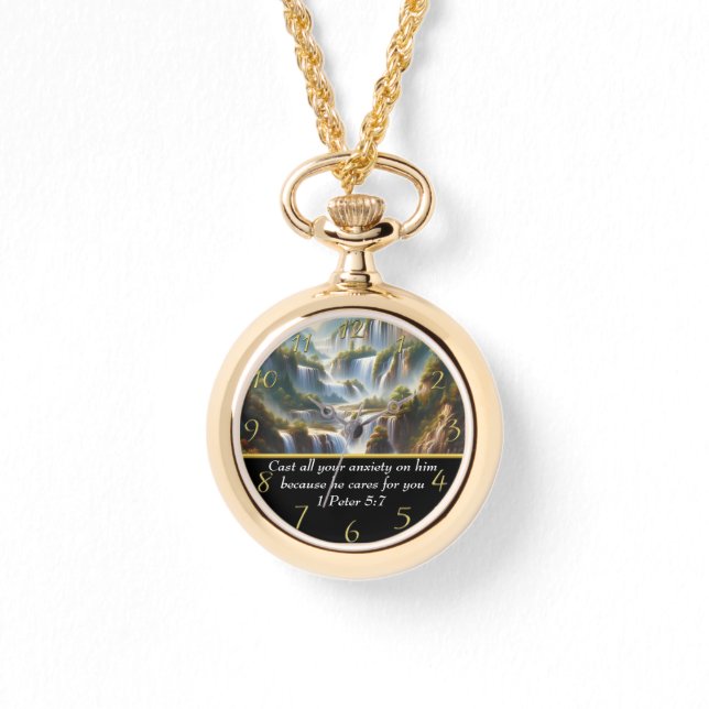 Montre 1 Pierre 5:7 La foi chrétienne a cascade (Recto)