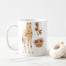 Montre 2017 de girafe - regard de la tasse