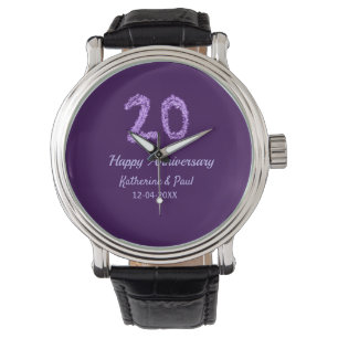 Montre 20e heureux anniversaire ajouter nom du couple dat