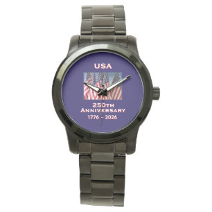 Montre 250e anniversaire USA Patriotic American Flags