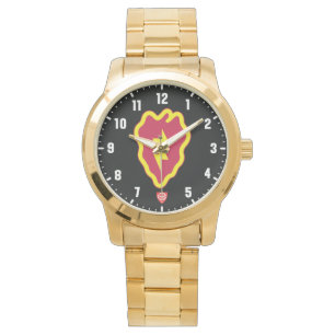 Montre 25e division d'infanterie Acier inoxydable d'or