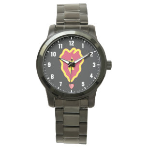 Montre 25e division d'infanterie Acier inoxydable noir