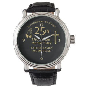 Montre 25E Ordination Anniversaire Prêtre PERSONNALISÉ