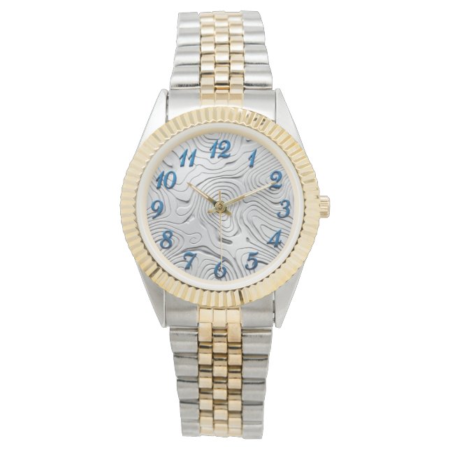Montre 2 tons + Bracelet Argent Style Cadran  (devant)