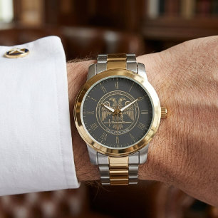 Montre 32/33ème Rite Écossais Aigle à Deux Têtes Maçonniq